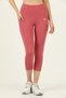 Women's Dried Rose High Waist Double Pocket Below the Knee Capri Leggings Capri 1054