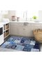 Quartz Collection Blue Themed Ethnic Vintage Patterned Woven Base Traditional Decorative Carpet 03 - 4
