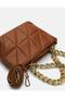 Quilted Modern, Chain Strap Detailed, Mary Hand and Shoulder Bag - 4