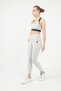 Women's Silver Gray High Waisted Sports Leggings with Double Side Pockets