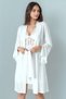 Women's Ecru Pajamas Shorts Suit Lace Dressing Gown Nightgown Boxed 6-Piece Dowry Set - Combed Cotton - Swt.0688