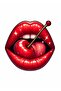 Cherry Red Lip Sticker Car, Motorcycle, Helmet, Laptop, Glass Sticker 13X13 cm