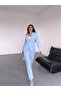 Gold Button Double Belt Two-Piece Blazer Set - 4
