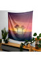 غطاء جداري بتصميم Sunset Silhouette Minimalist - 100% قطن، قماش رانفورس - غرفة النوم، غرفة المعيشة، غرفة الطعام - غرفة الأطفال، غرفة الأطفال الصغار، غرفة الأطفال الرضع، غرفة الأطفال الصغار. - 4