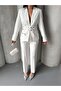 Gold Button Double Belt Two-Piece Blazer Set - 2