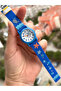 10 Atm, 2 Years Warranty, Navy Blue Silicone Cord Boy's Wristwatch Suitable for Pool and Sea Use
