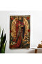 Medieval Pop Art Classicism Wall Drape - Vibrant Colors, Sublimation Print - Bedroom, Living