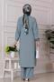 Slit Detailed Tunic Trousers Set-Grey - 5