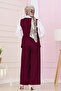 Dora Pants and Vest Suit-Burgundy - 5