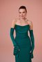 Crepe Evening Dress with Emerald Gloves - 2