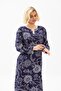 Long Sleeve Plus Size Sile Cloth Printed Long Summer Dress Sycamore Pattern Purple Purple - 3