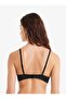 Women's Wire-Free Laser Cut Non-Marking Black Bra C5T6N6O1 - 2