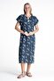 Short Sleeve Sile Cloth Printed Midi Length Summer Dress Spreader Pattern Petrol Ptrl