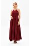 Strappy Sile Cloth Sima Long Summer Dress Claret Red Brd - 4