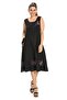 Sleeveless Şile Fabric Burçak Midi Length Summer Dress Black Syh - 6