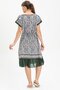 Short Sleeve Voile Laurel Midi Length Summer Authentic Dress Green-White 6095 - 2