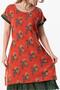Short Sleeve Voile Laurel Midi Length Summer Authentic Dress Mimosa Orange 6231 - 3