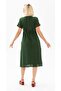 Short Sleeve Sile Fabric Plus Size Melek Midi Length Summer Dress Green Ysl - 2