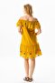 Short Sleeve Voile Lavinya Embroidery Detailed Short Summer Authentic Dress Mustard Hrd - 2