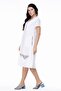 Short Sleeve Voile Moonlight Embroidery Detailed Midi Length Summer Authentic Dress White Byz - 5