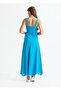 Strappy Voile Emel Long Summer Dress Turquoise Trkz - 2