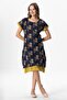Short Sleeve Voile Laurel Midi Length Summer Authentic Dress Mimosa Navy Blue 6235