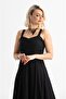 Strappy Voile Emel Long Summer Dress Black Syh - 3