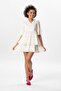 Short Sleeve Voile Şebnem Lace Short Summer Dress Cream Red