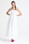Strappy Voile Emel Long Summer Dress White Byz - 4