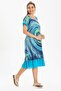 Short Sleeve Voile Defne Midi Length Summer Authentic Dress Navy Blue 6007 - 4