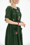 Short Sleeve Şile Cloth Asiye Midi Length Summer Dress Green Ysl - 3