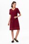 Short Sleeve Şile Cloth Double Breasted Collar Embroidered Tulin Midi Length Summer Authentic Dress Burgundy Brd