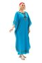 Short Sleeve Şile Cloth Gülseren Long Summer Authentic Dress Turquoise Trkz - 9
