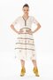 Short Sleeve Voile Embroidered V-Neck Reyhan Long Summer Authentic Dress Cream Cream