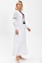 Long Sleeve Şile Cloth Seher Long Hijab Dress White Byz - 4