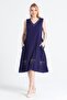 Sleeveless Şile Fabric Mehtap Midi Length Summer Dress Purple Purple