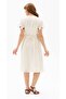 Short Sleeve Sile Fabric Plus Size Melek Midi Length Summer Dress Cream Krm - 2