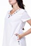 Short Sleeve Voile Moonlight Embroidery Detailed Midi Length Summer Authentic Dress White Byz - 3