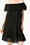 Short Sleeve Voile Lavinya Boat Neck Short Summer Dress Black Syh - 3