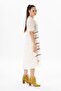 Short Sleeve Voile Embroidered V-Neck Reyhan Long Summer Authentic Dress Cream Cream - 5