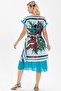Short Sleeve Voile Laurel Midi Length Summer Authentic Dress Blue White 6077 - 2