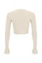 Women's Sugar And Spice Ecru Soft Ribbed Shorts Skirt Top Set - 3