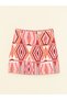 Alita City Lcw Vision Red Satin Patterned Mini Women's Skirt with a Difference - 2