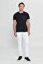 Men's Black Cotton Slim Fit Slim Fit Printed Crew Neck Stretch T-Shirt - 2