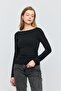 Black with Sides Ruched Bluz 3027 - 7