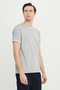 Men's Light Gray Cotton Slim Fit Slim Fit Crew Neck T-Shirt - 3