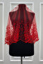 Red Bridal Veil Set, Glass Beads and Sequins Printed Henna Veil Set 6 Pieces - 5