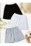 Girl's 3-Pack Black-Grey-White Dye Hearts Printed Shorts - 2