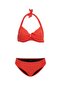 Aquaviva Women's Red Violet Halter Neck Bikini Set