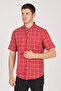 Short Sleeve Slim Fit Plaid Shirt